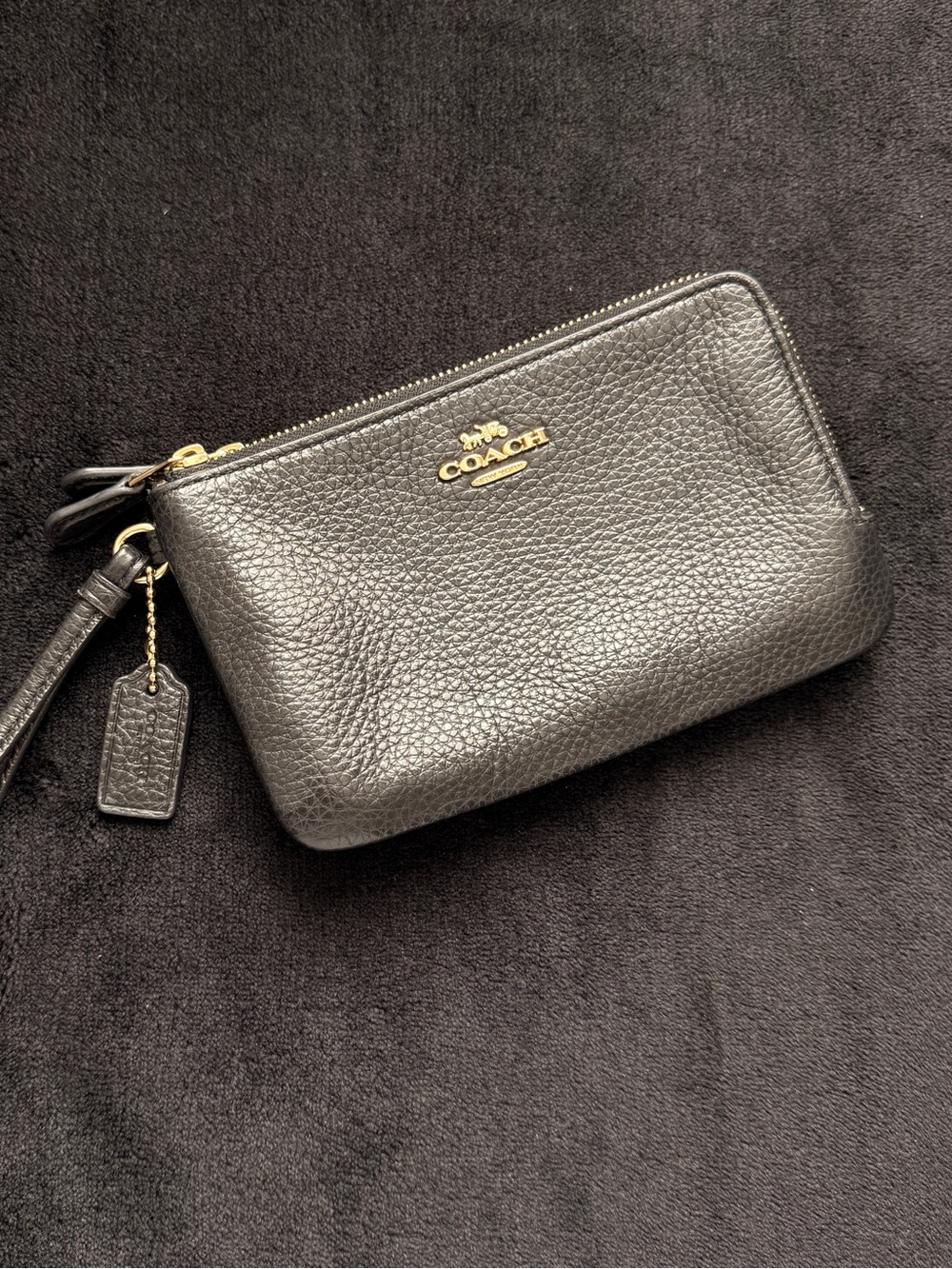 Coach Double Zip Wristlet Clutch Pouch